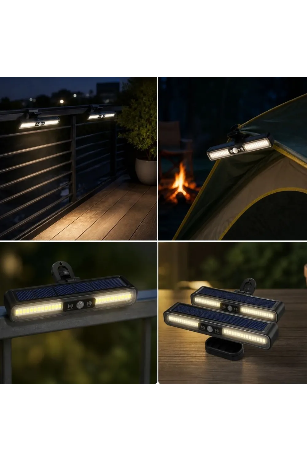 2li Mandallı LED Solar Lamba - 36 LED - Hareket Sensörlü - 3 Modlu