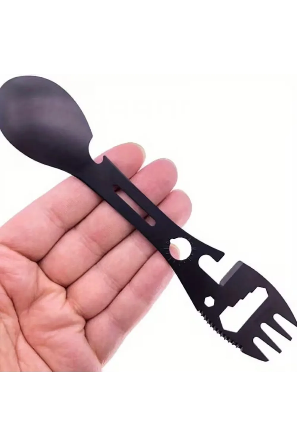 2li Paket Taktiksel Spork Kaşık Çatal - 5 Fonksiyonlu - Paslanmaz Çelik