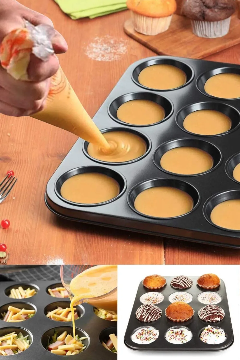 2li Set Muffin Kalıbı 12li Fırın Mini Kek Browni Kekstra Kalıbı Cupcake  Ülü