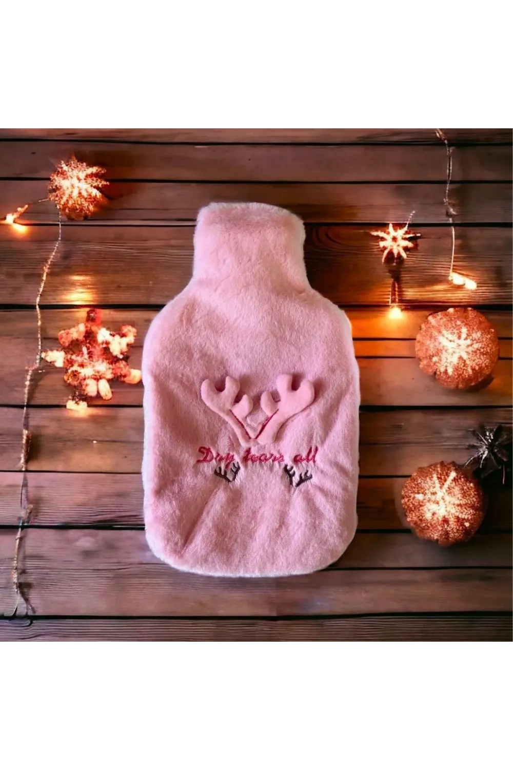 2 Litrelik Geyikli Model Peluş Kılıflı Sıcak Su Torbası