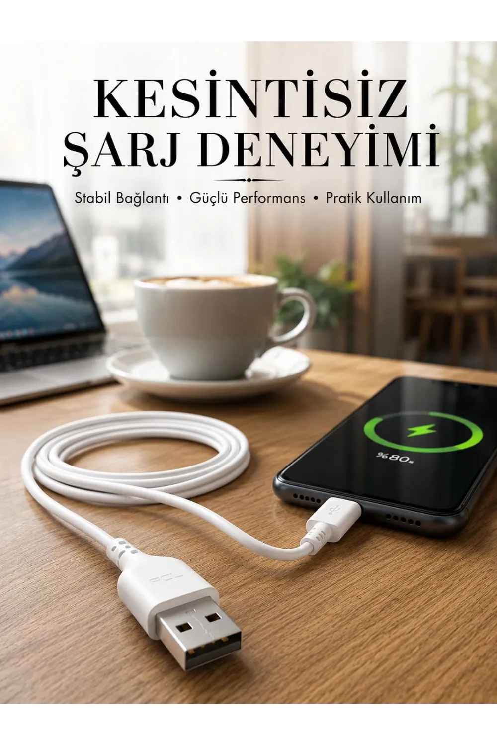 2 Metre Type-c Şarj Kablosu Güvenli Ve Stabil Şarj Desteği