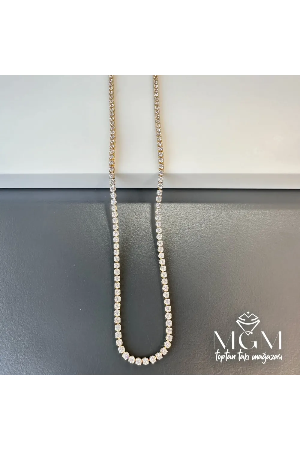 2 Mm  Zirkon Taşlı Pirinç Kolyeler 40+5 Cm Uzatma Payı - Kl0081