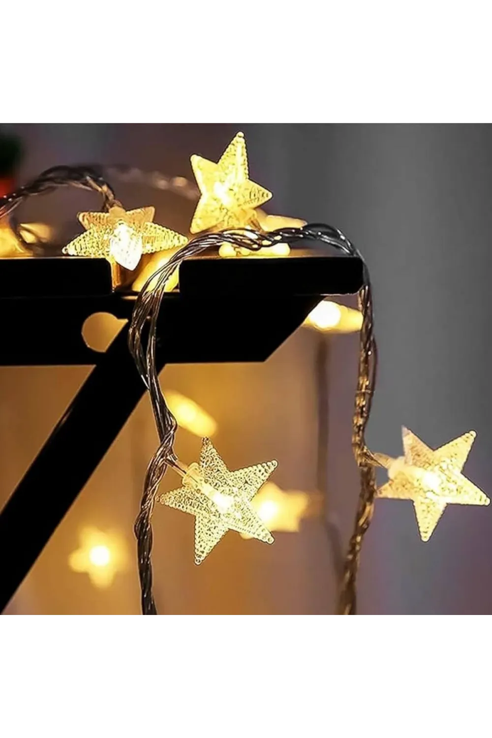 20 Adet Mini Yıldız Led 5 Metre Günışığı Rengi Dekoratif Led