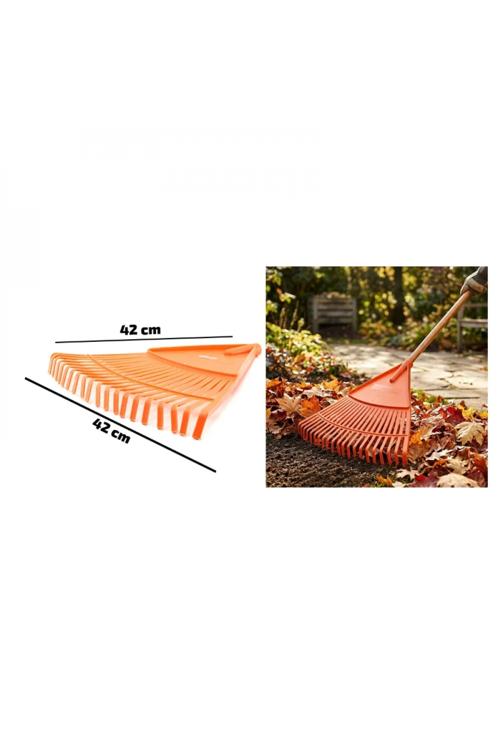 20 Dişli Yaprak Tırmığı - Plastik - 42 cm Genişlik