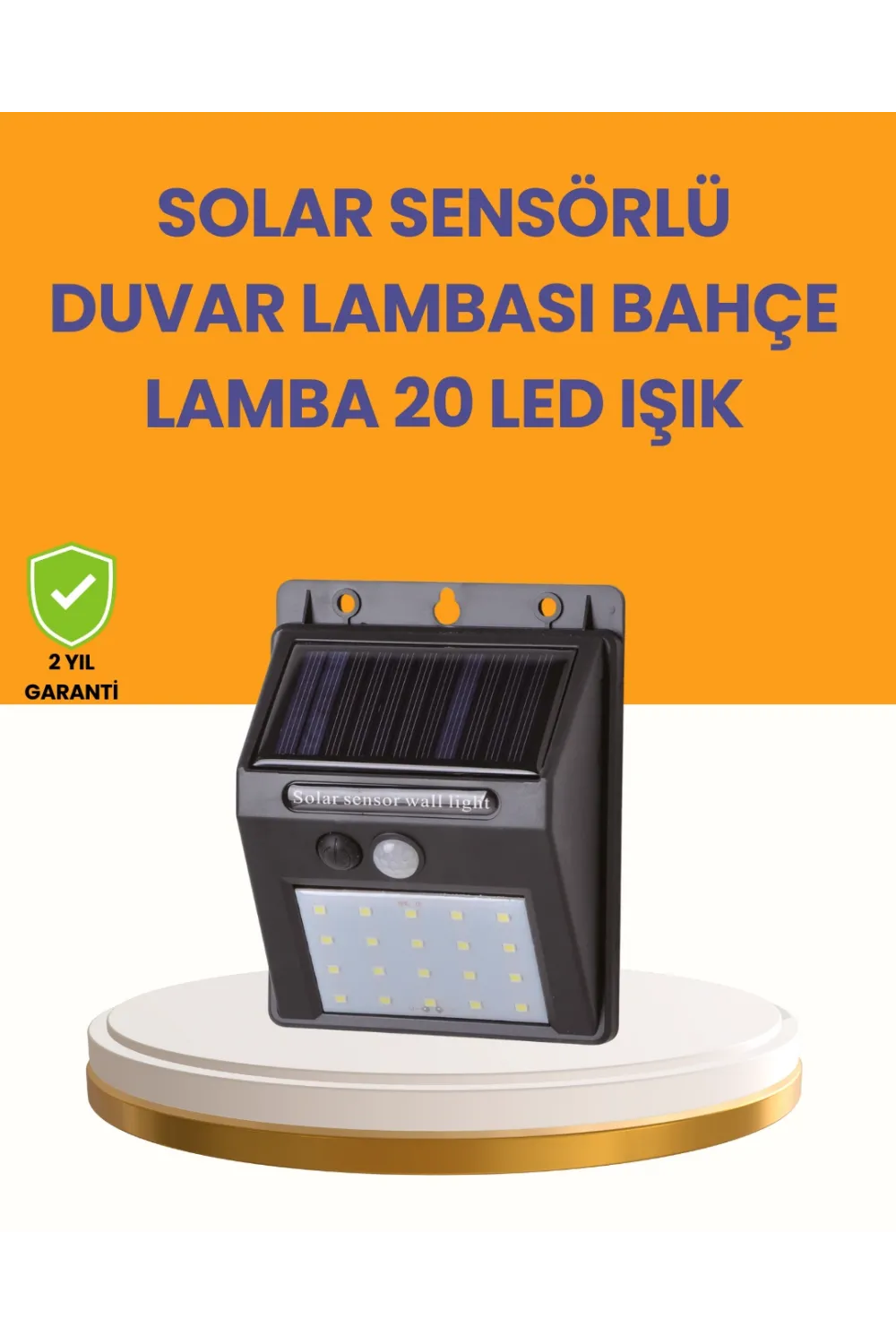20 Led Güneş Enerjili Hareket Sensörlü Dış Mekan Duvar Lambası