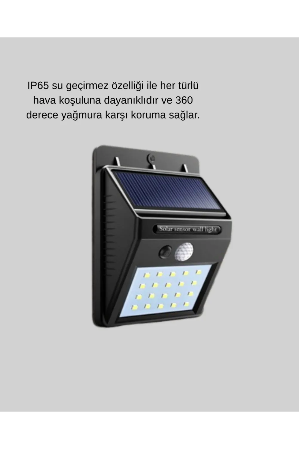 20 Led Güneş Paneli Aydınlatma – Fotoselli Ve Hareket Algılamalı Dış Mekan Duvar Lambası