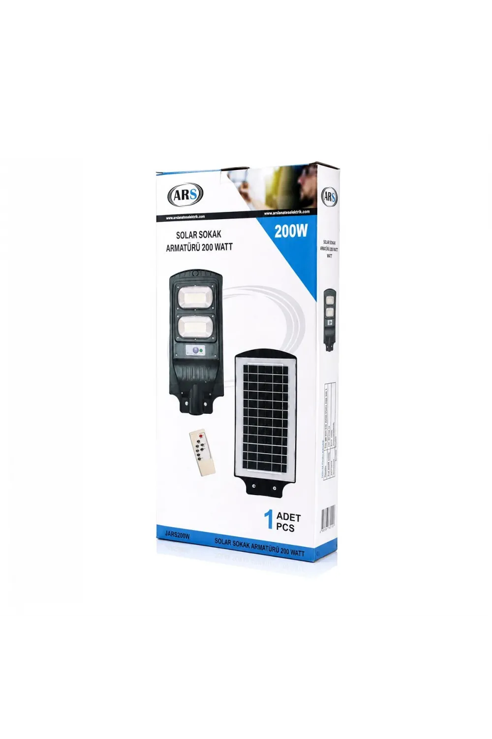 200W 6500K Sensörlü Güneş Enerjili Sokak Lambası