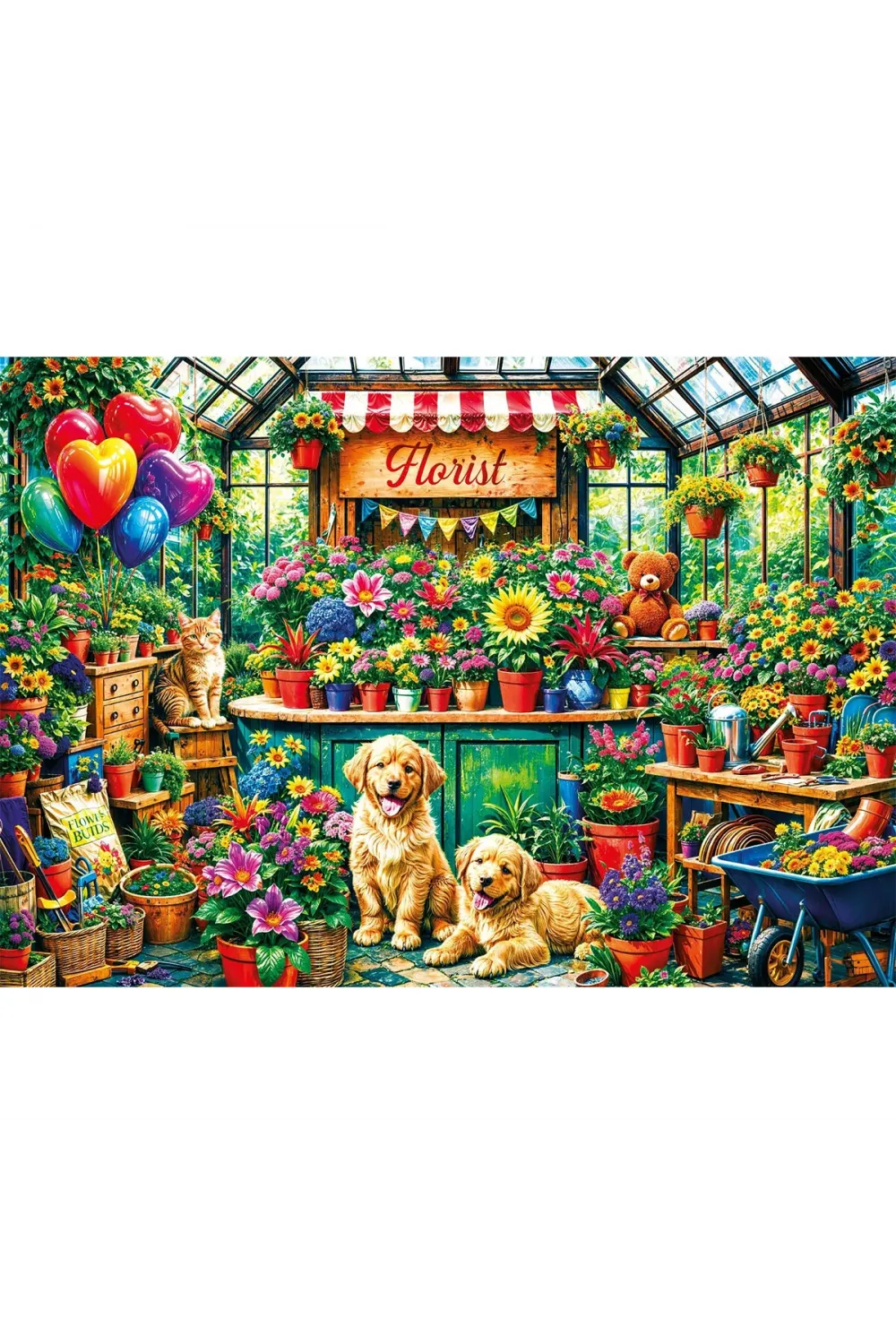 20105 PUZZLE 500 FLOWERS PAWS