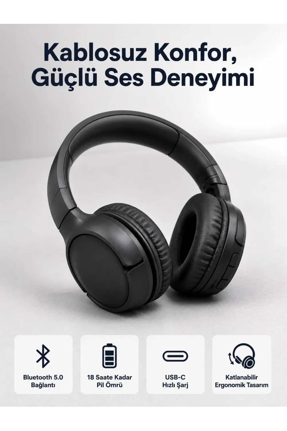 2025 Model Kulak Üstü Bluetooth Hoparlör Anc Özellikli
