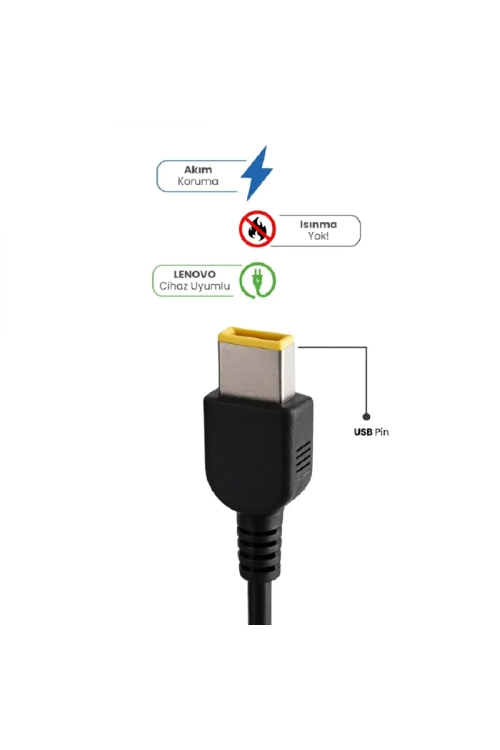 20V 3.25A USB Pin 65 Watt For LENOVO Laptop Adaptör