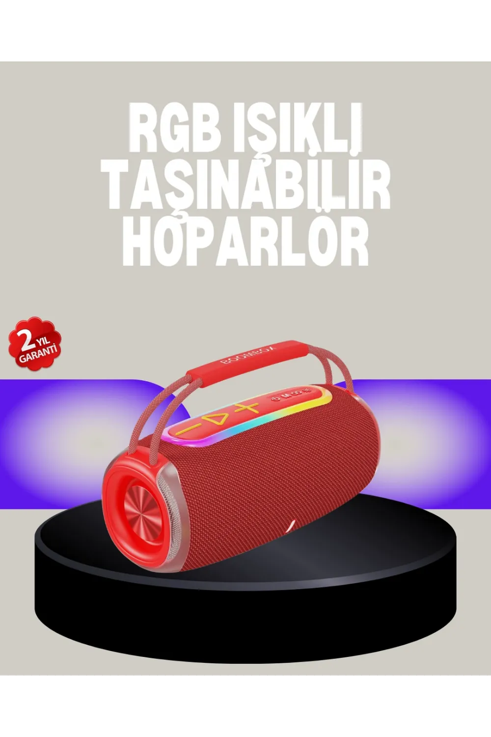 20w Kablosuz Bluetooth Hoparlör Rgb Işık Efektli Usb/sd/aux Destekli