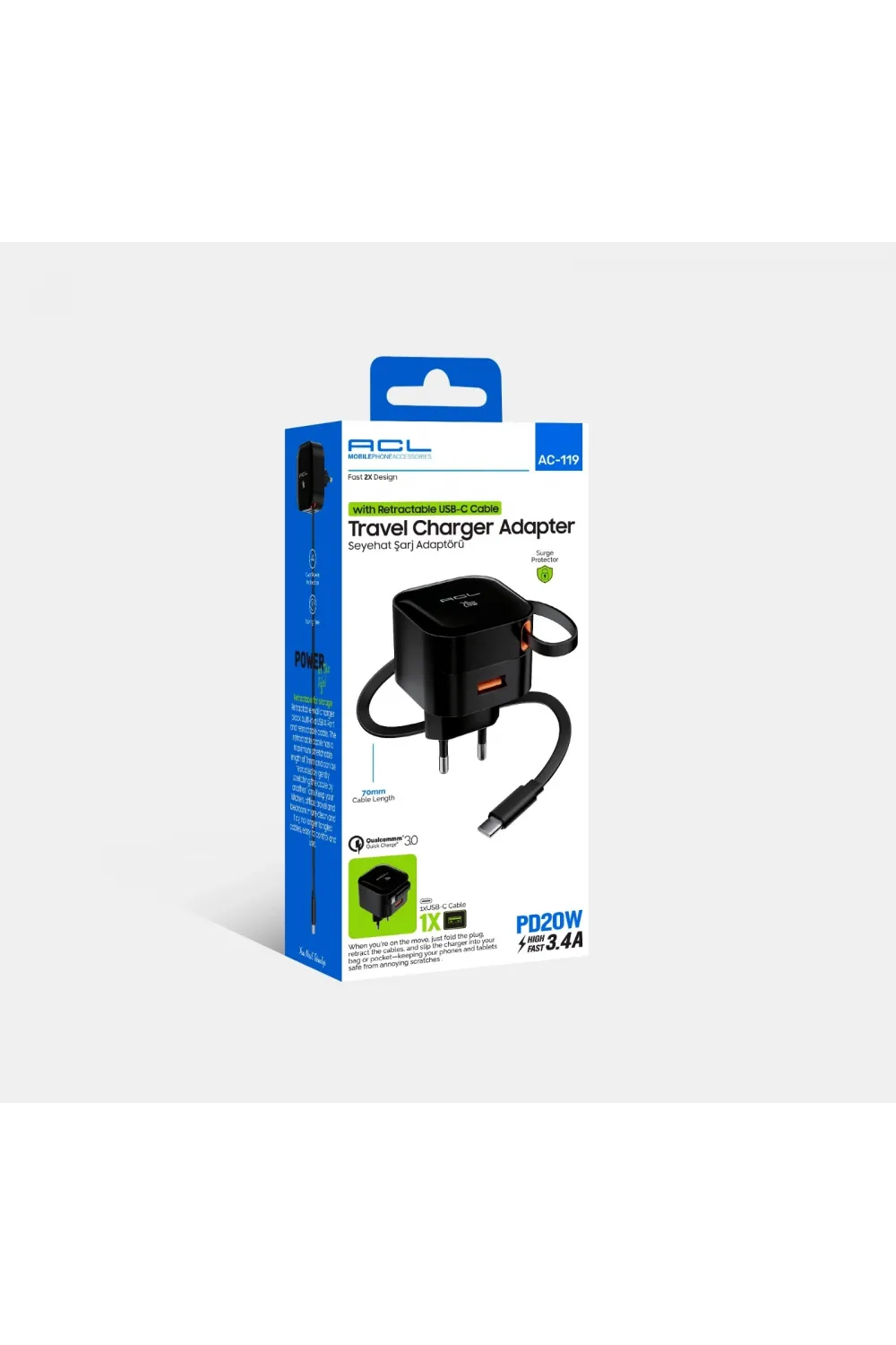 20w Seyahat Şarj Adaptörü Usb Girişli 3.4a