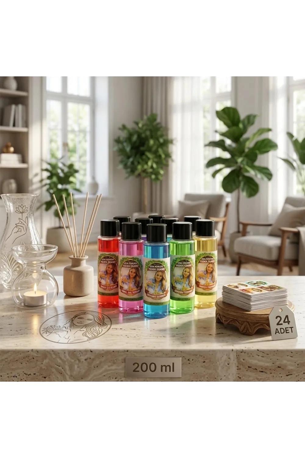 24 Adet 200ml Mix Oda Kokusu Yedek Esans