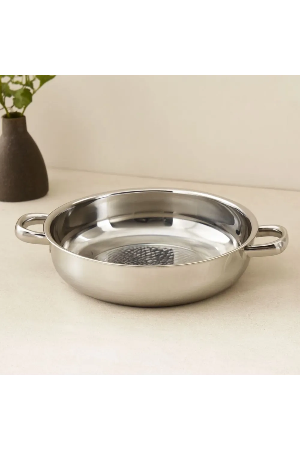 24 cm Kulplu Basık Metal Süzgeç