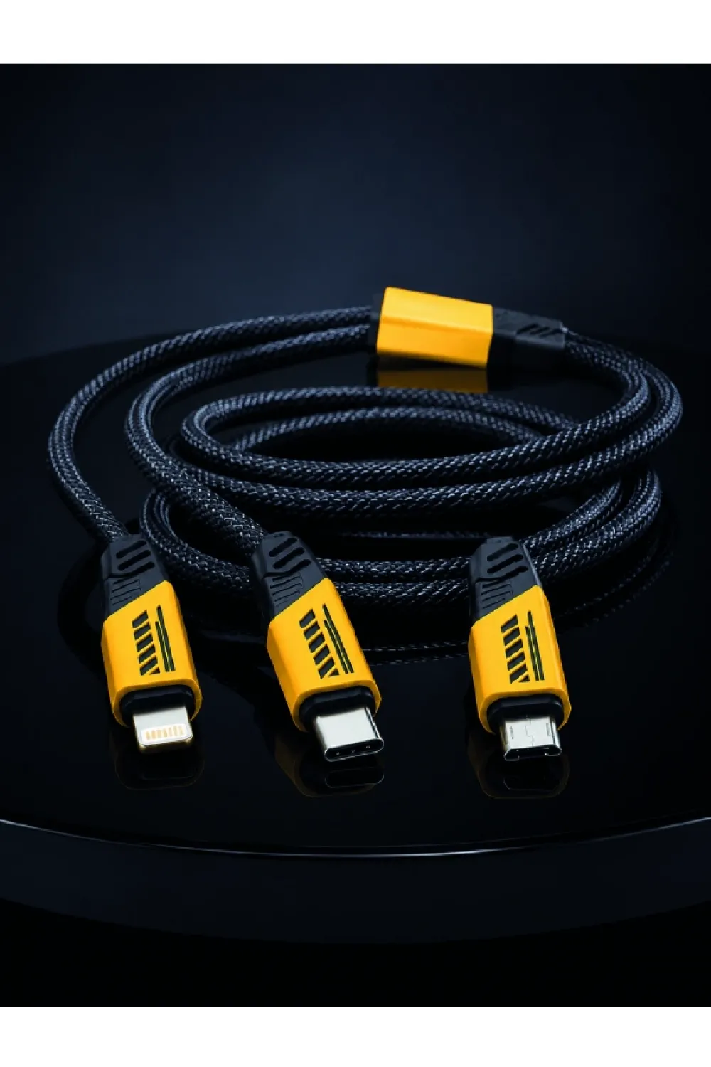 240w Çoklu Şarj Kablosu Type-c Lightning Micro Usb Örgü Kablo
