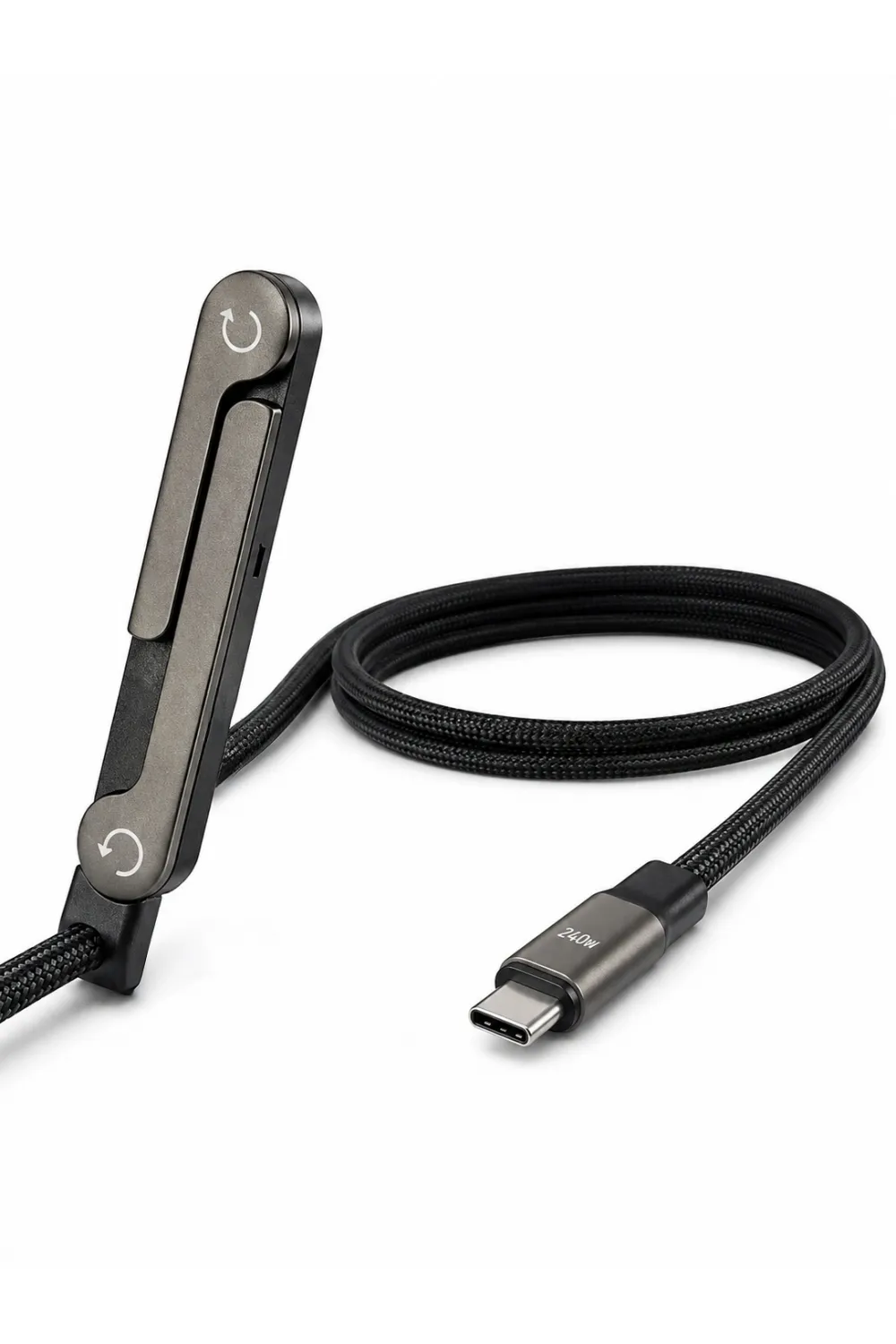 240w Type-c Telefon Standlı Örgülü Şarj Ve Data Kablosu