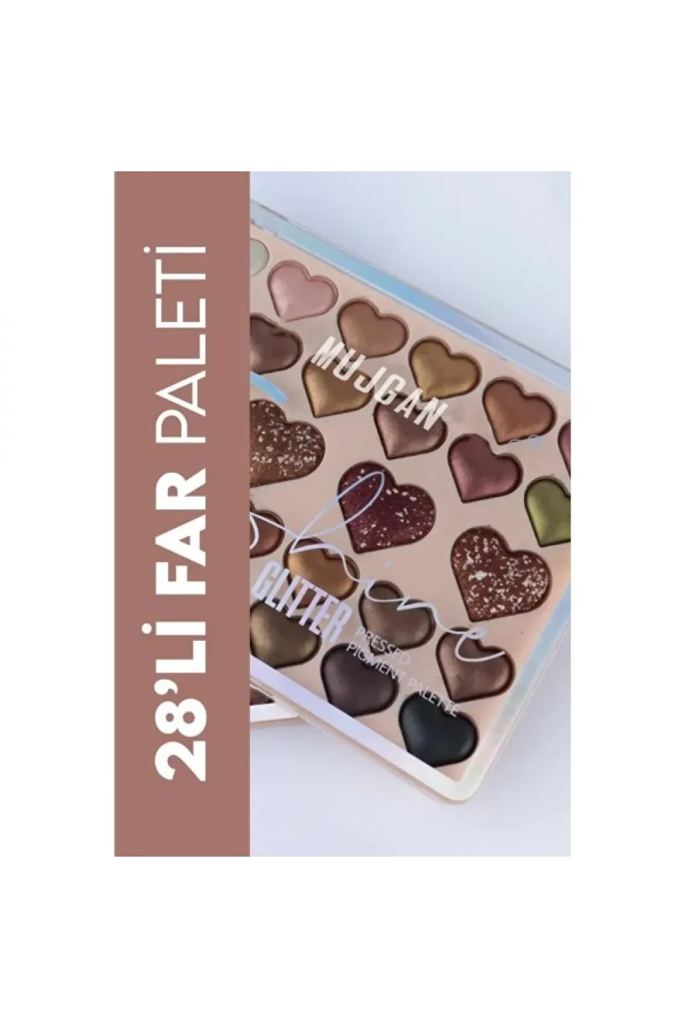 28li Sedefli Shine Kalp Far Paleti - 2li Set
