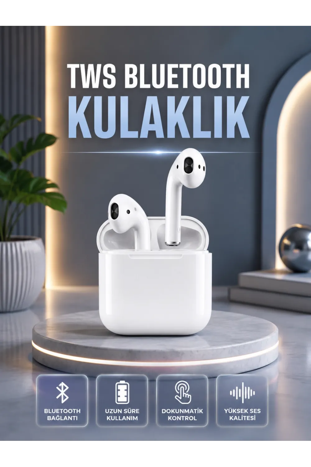 2.nesil Kablosuz Bluetooth Kulaklık Uzun Pil Ömrü