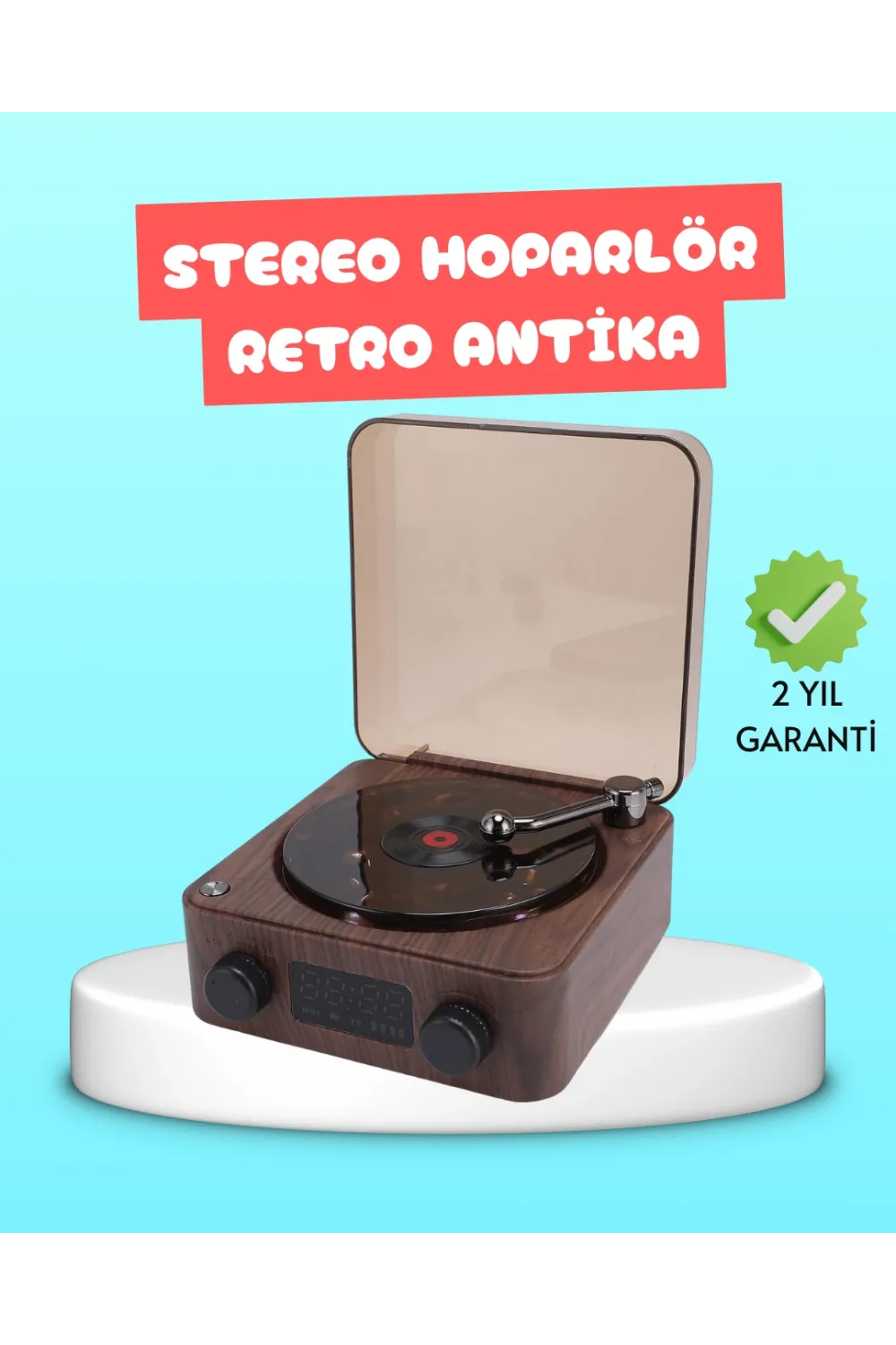 3-1 Arada Gece Lambalı Bluetooth Hoparlör – Saat Ekranlı Stereo Ses