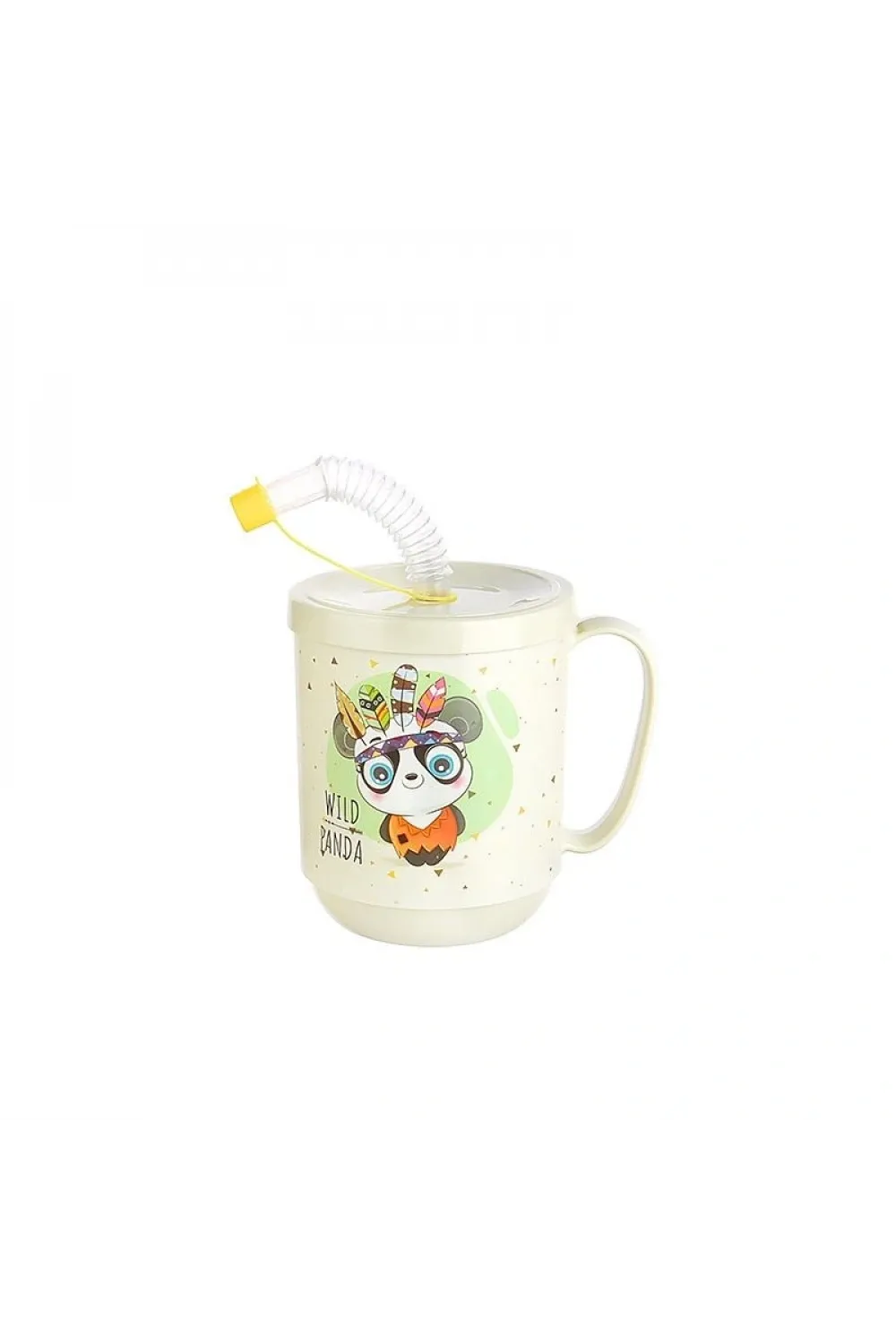 3 Adet Pipetli Çocuk Içecek Bardağı Desenli Bardak 350ml