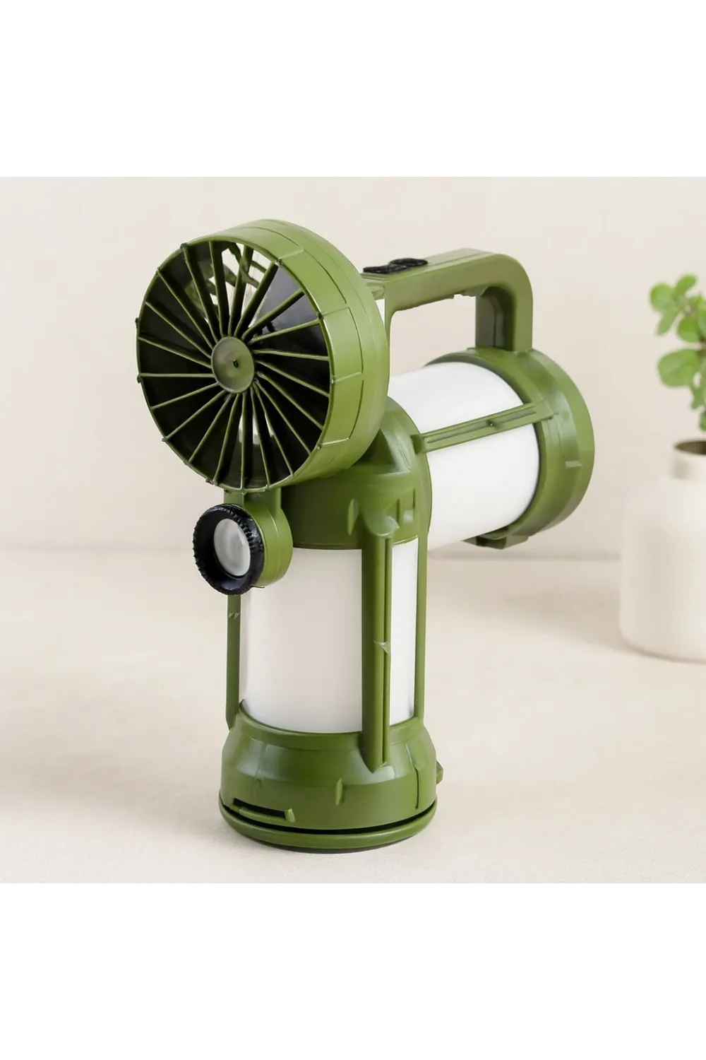 3-in-1 Solar USB Kamp Vantilatör ve Çift Fener