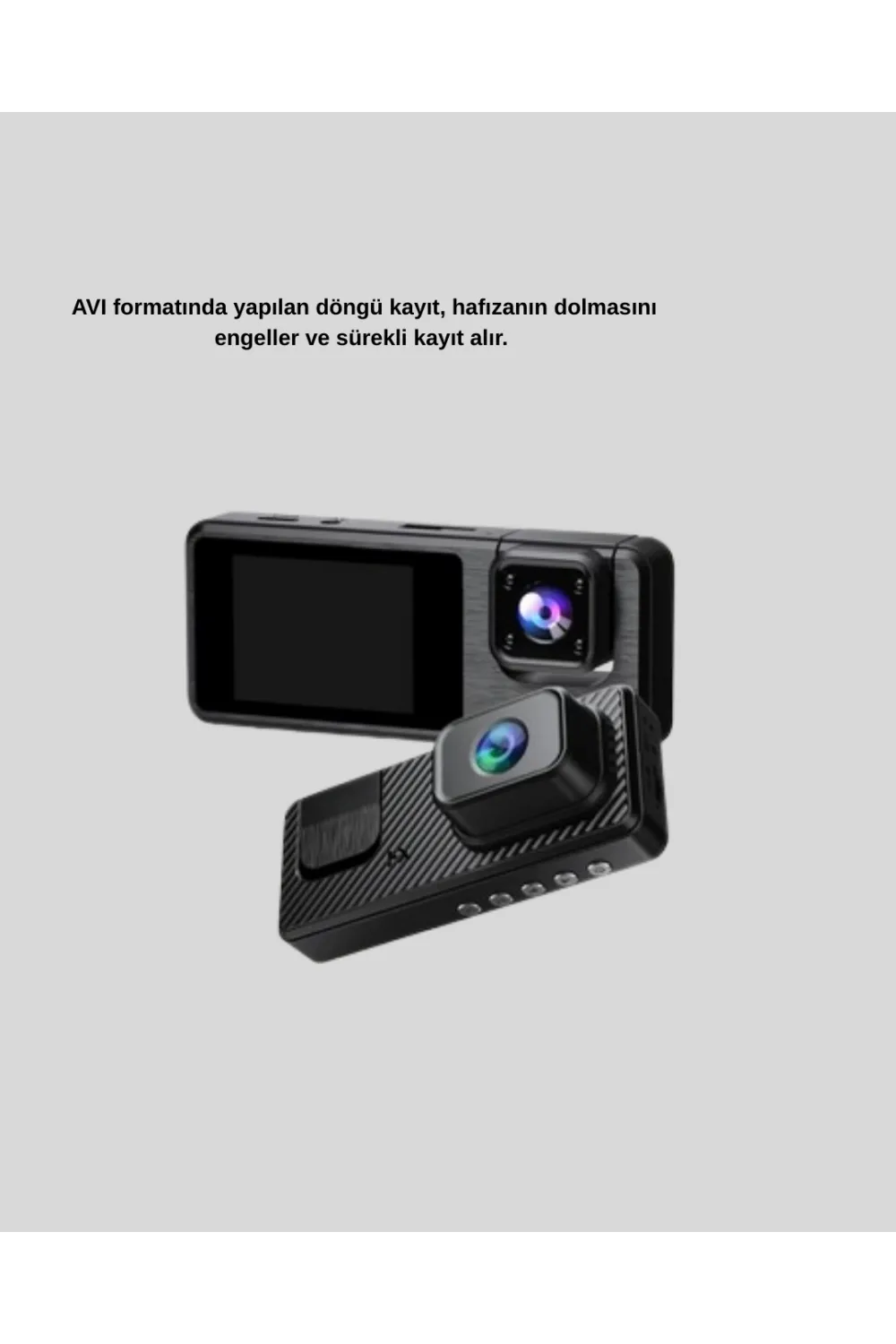 3 Kameralı Araç Dvr 1080p Ön + Hd Arka + İç Kamera Döngü Kayıt 2’’ Ekran
