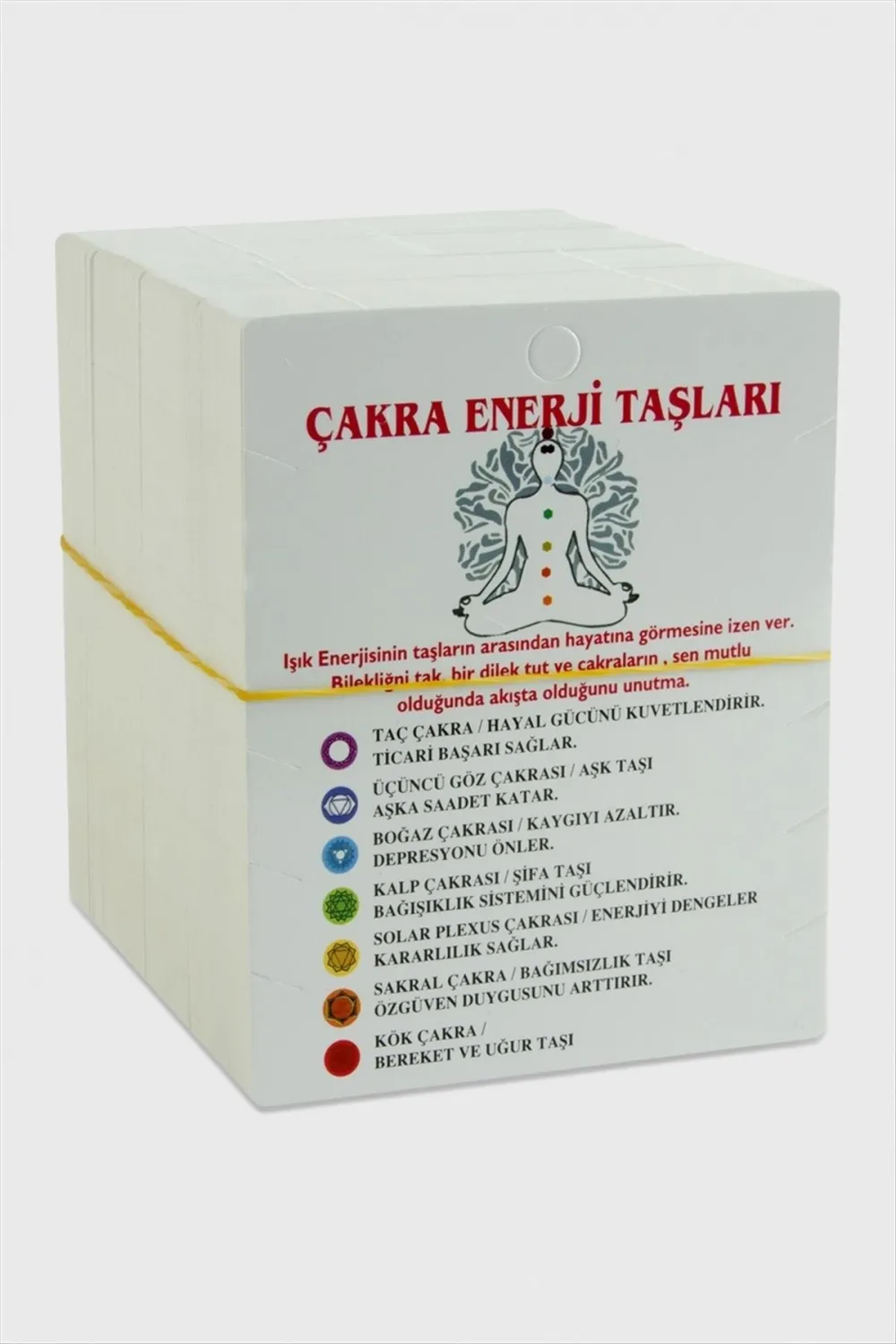 3lü Çakra Enerji Taşları Bileklik Kartı