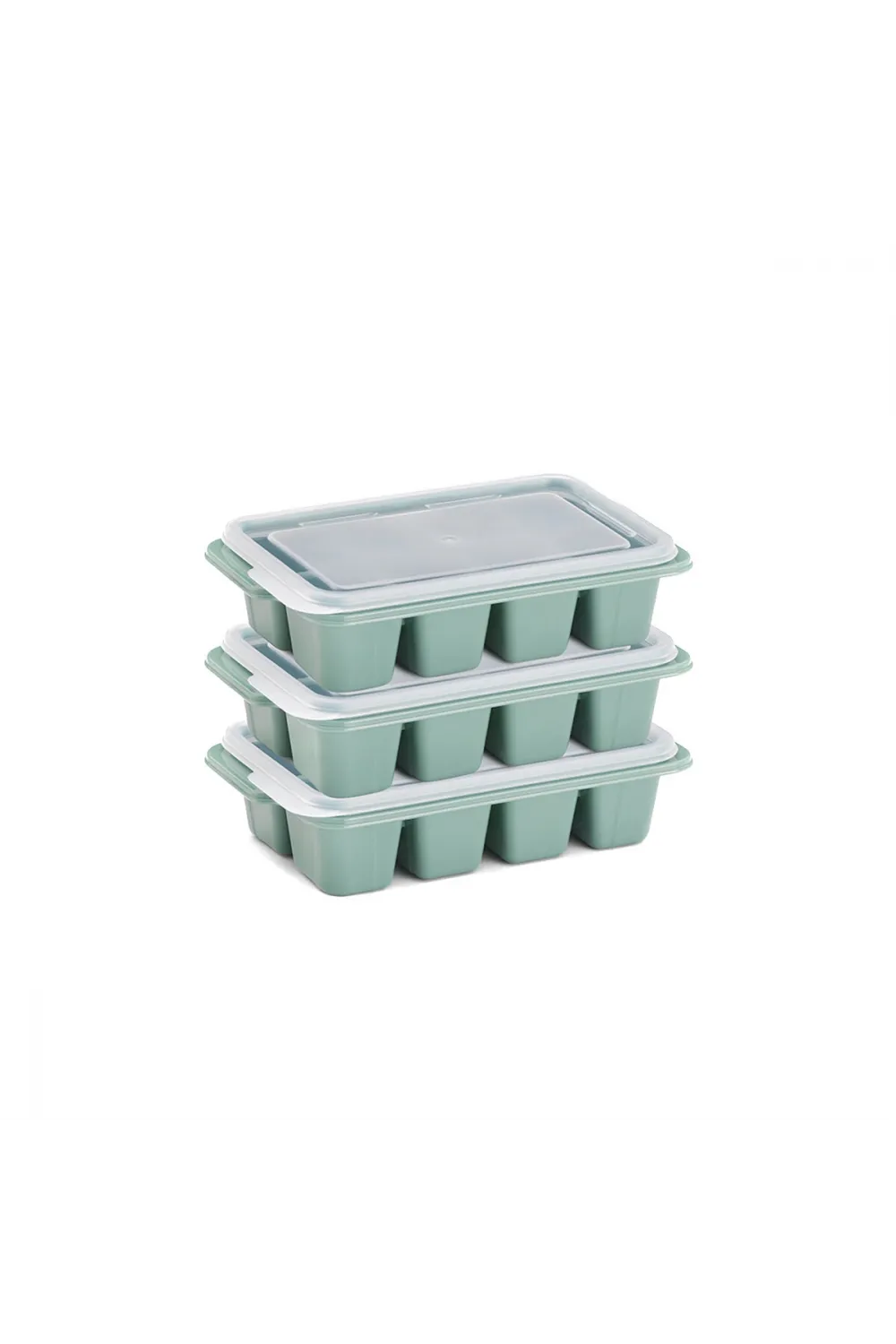 3lü Mini Buz Kalıbı - Küp Şekilli - Kapaklı - Plastik