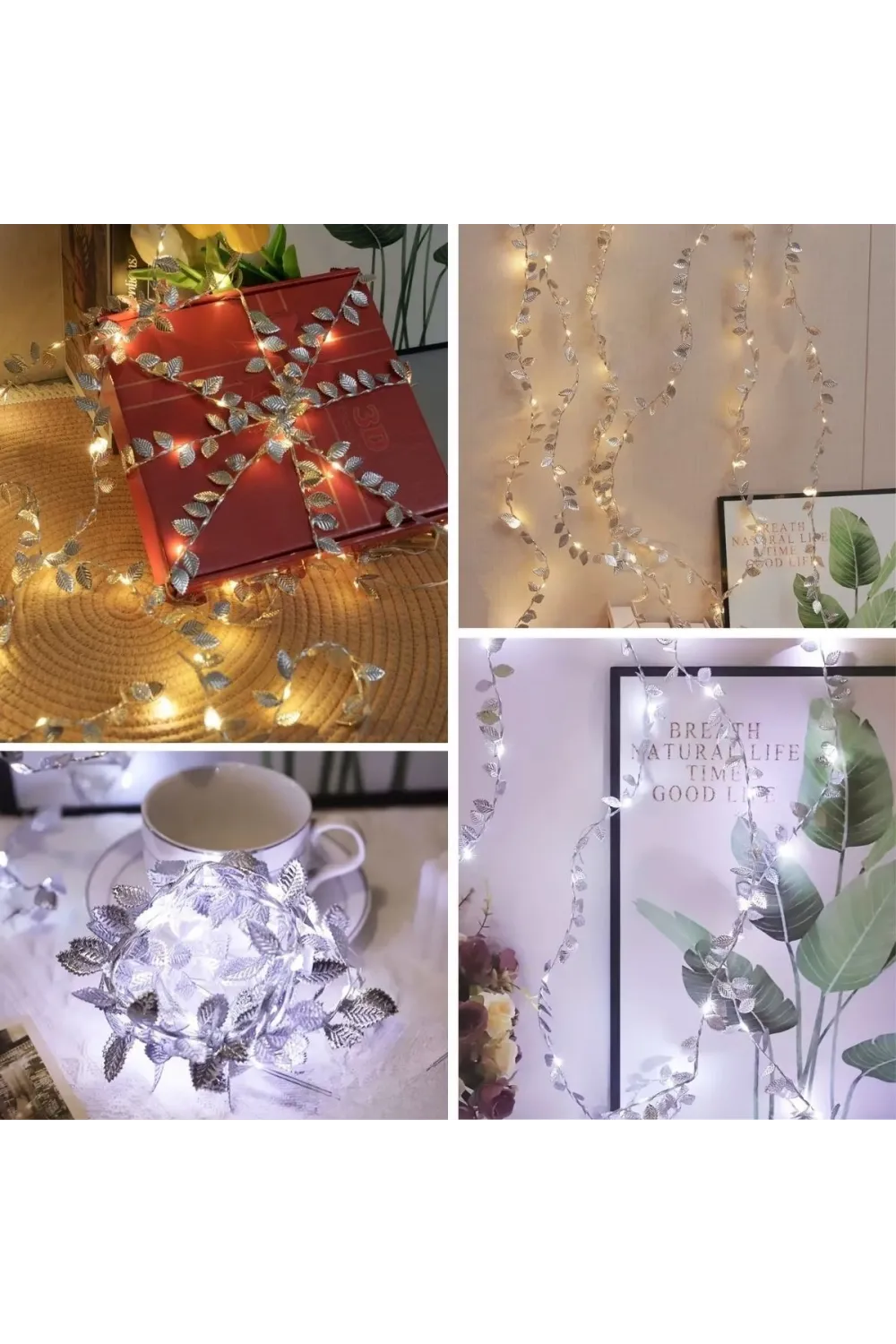 3 Metre Yaldızlı Gümüş Led Işık – Dekoratif Ortam Ve Yılbaşı Aydınlatması