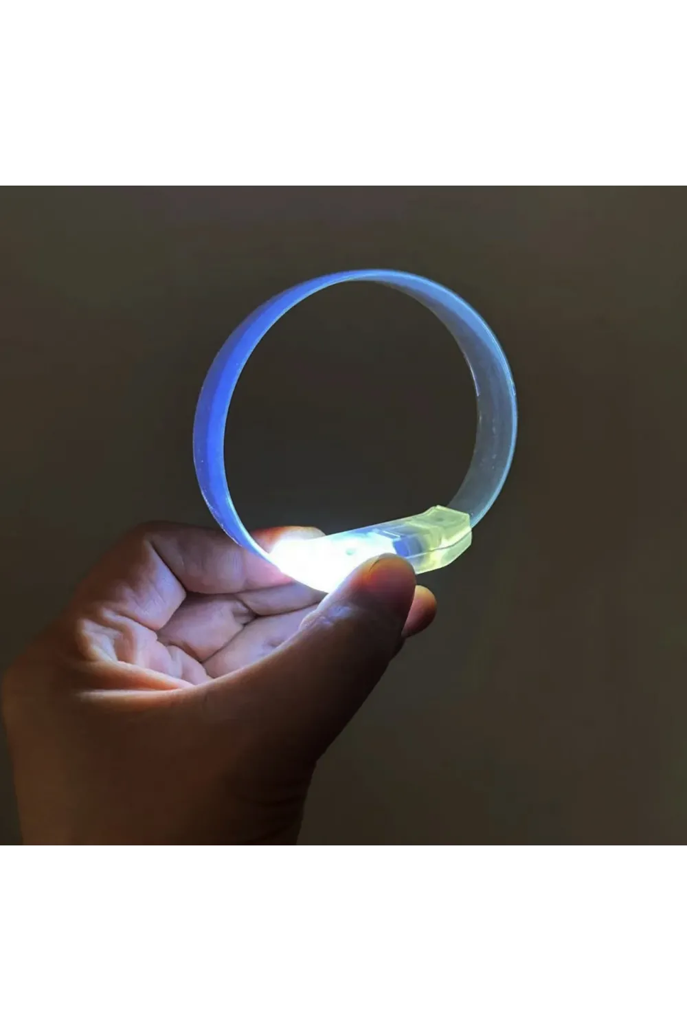 3 Modlu Pilli LED Işıklı Esnek Parti Bilekliği Beyaz