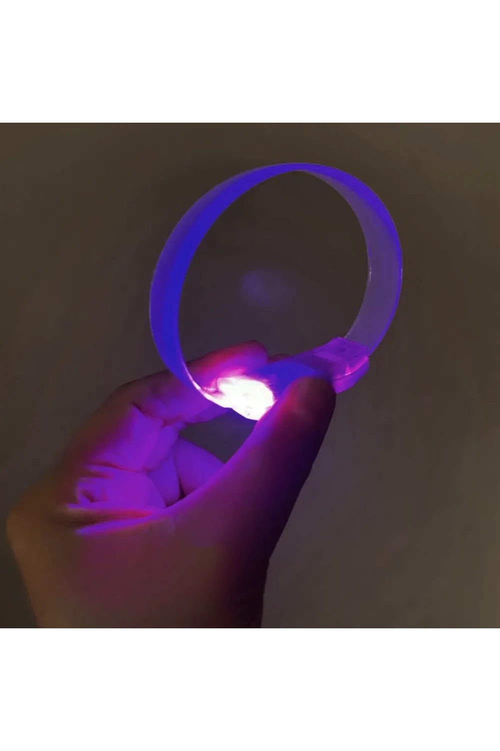 3 Modlu Pilli Led Işıklı Esnek Parti Bilekliği Mor