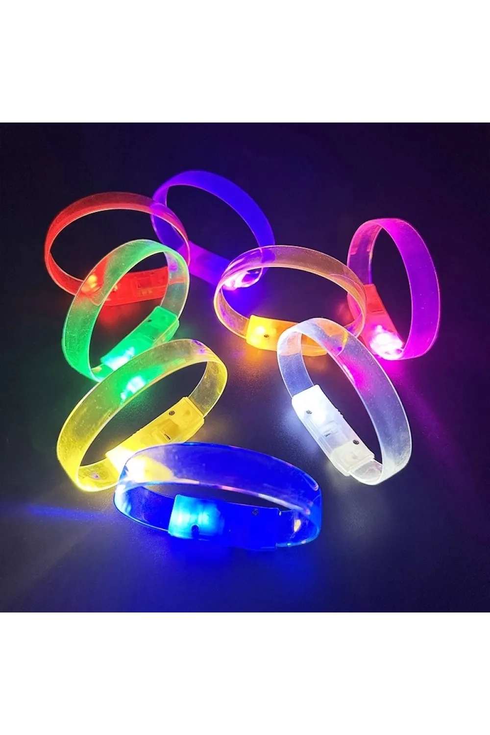 3 Modlu Pilli Led Işıklı Esnek Parti Bilekliği Pembe