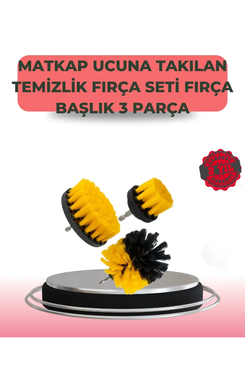 3 Parça Matkap Ucu Temizlik Fırçası Dayanıklı Naylon Kıllı