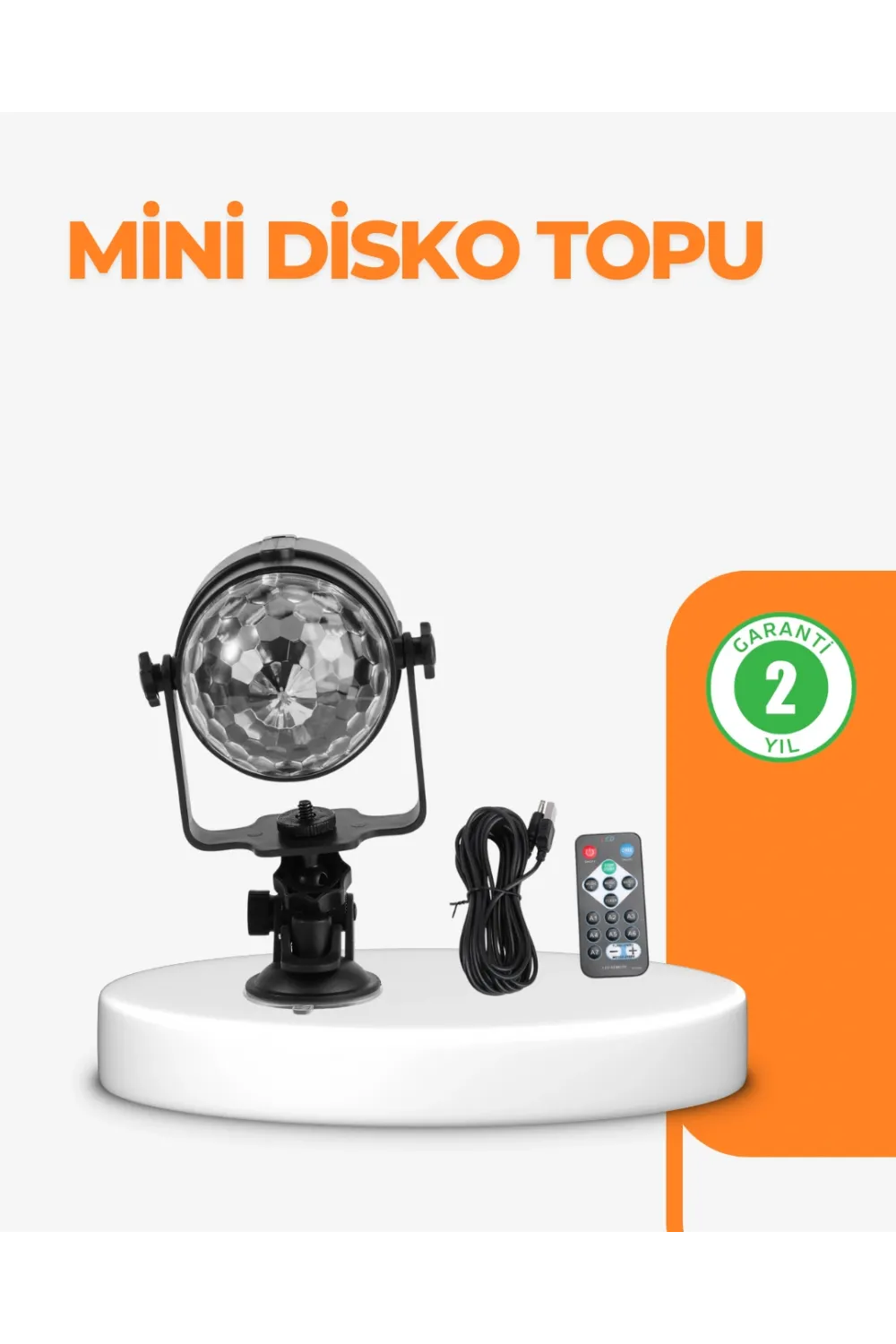 3 Renk 7 Mod Döner Disko Topu Işık