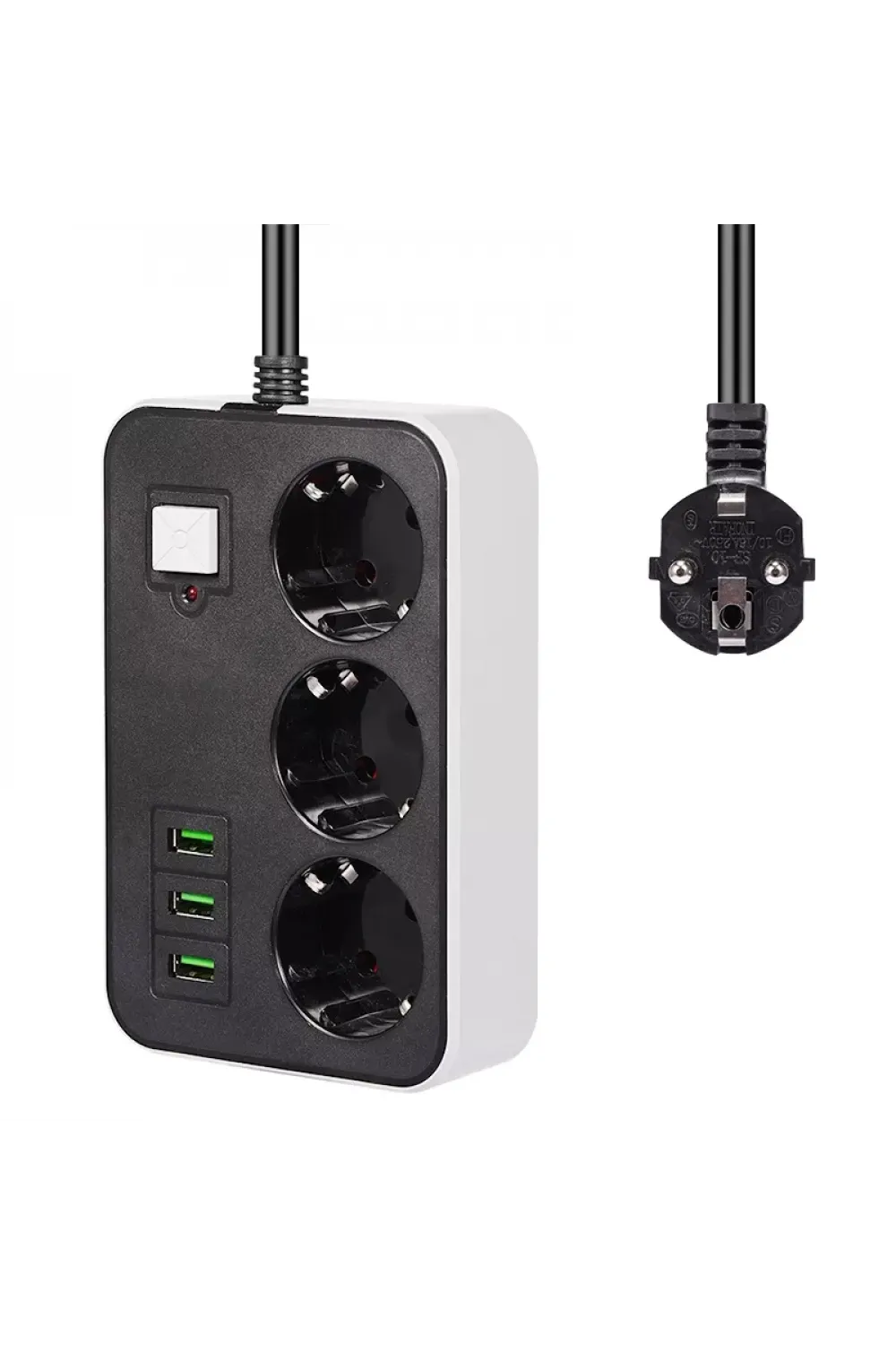 3 Usb’li 3’lü 1.8 M Akım Korumalı Priz