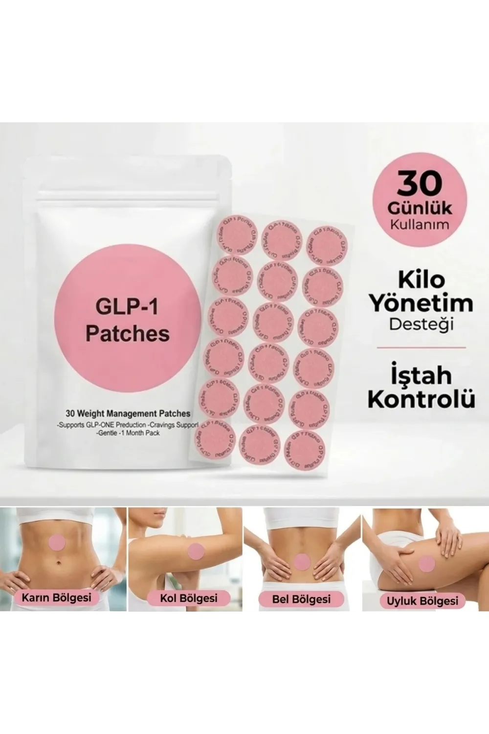 30 Adet Kilo Yönetimi Destek Bantları – İştah Kontrolü ve Günlük Wellness Desteği