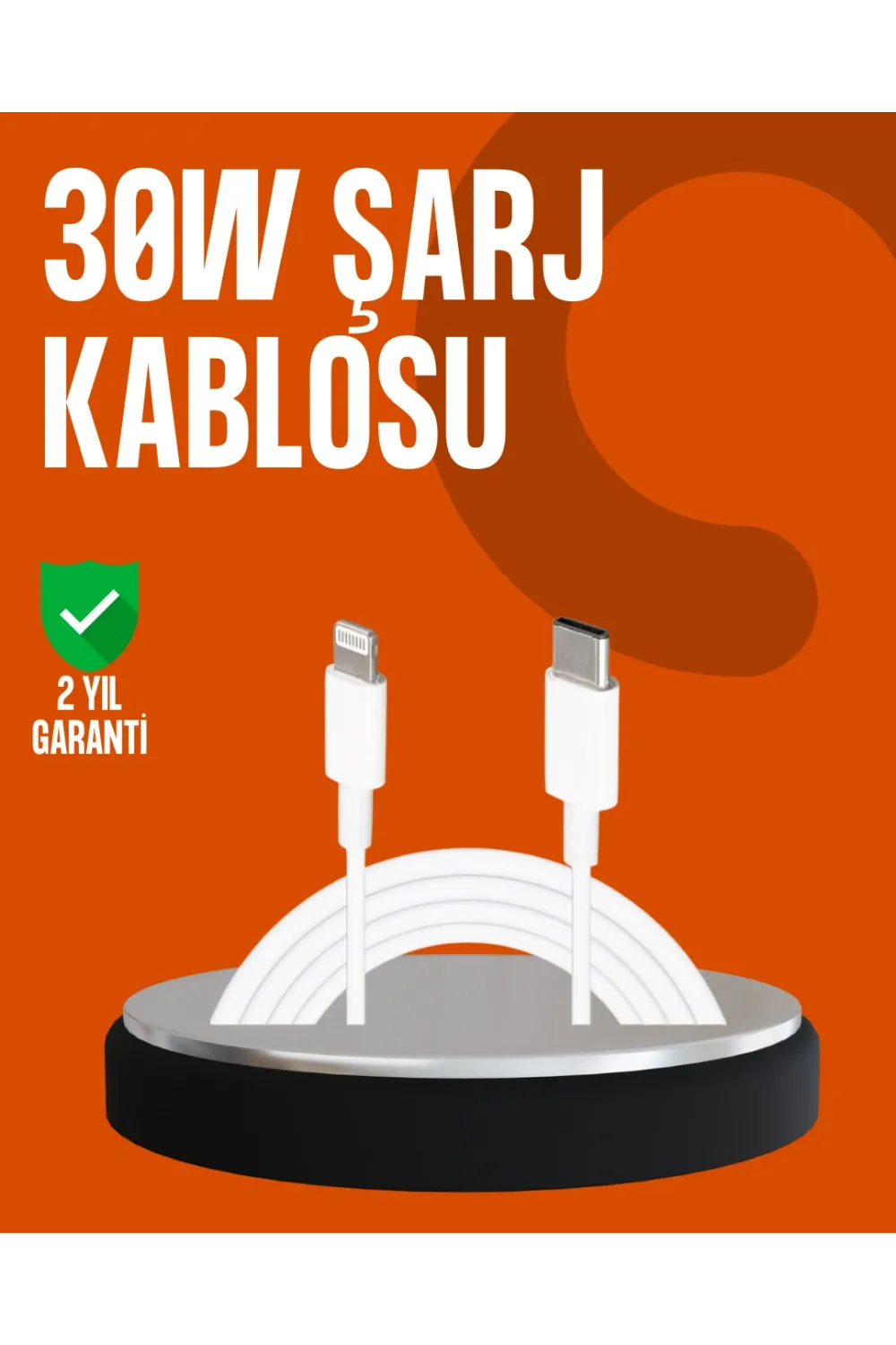 30w Type-c Lightning Hızlı Şarj Kablosu 1.2m İphone Uyumlu