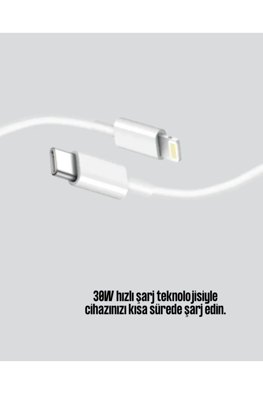 30w Type-c Lightning Hızlı Şarj Kablosu 1.2m İphone Uyumlu