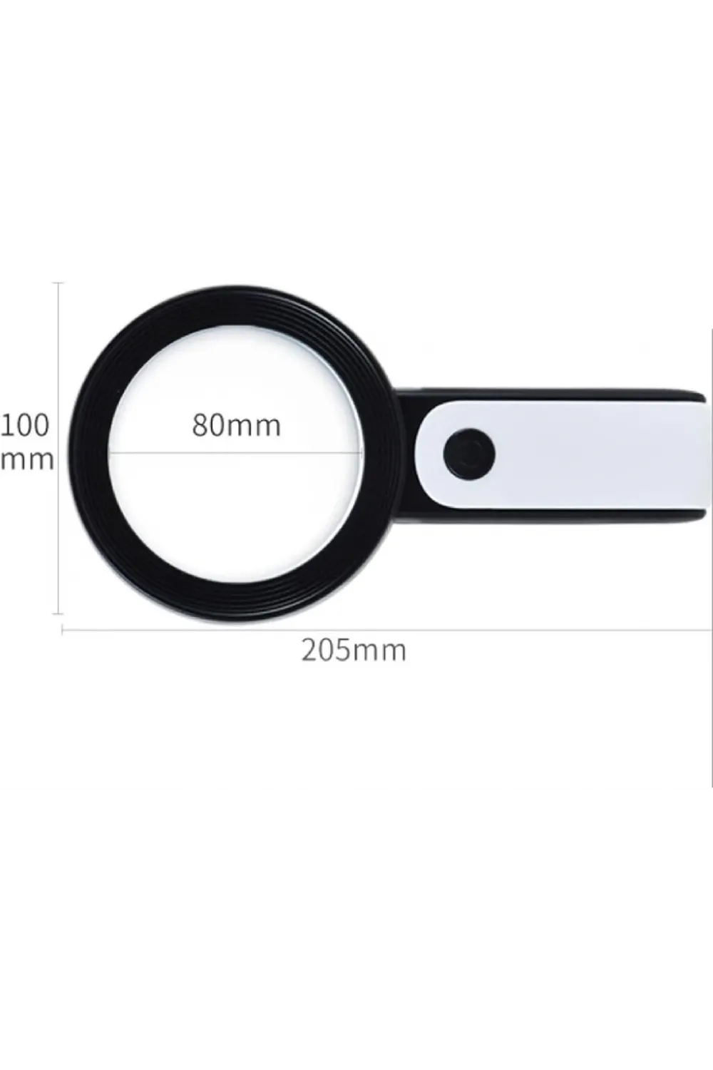 30x 12ışıklı Büyüteç Taşınabilir Çıft Katmanlı Optik Cam Okuma Büyüteç 229018