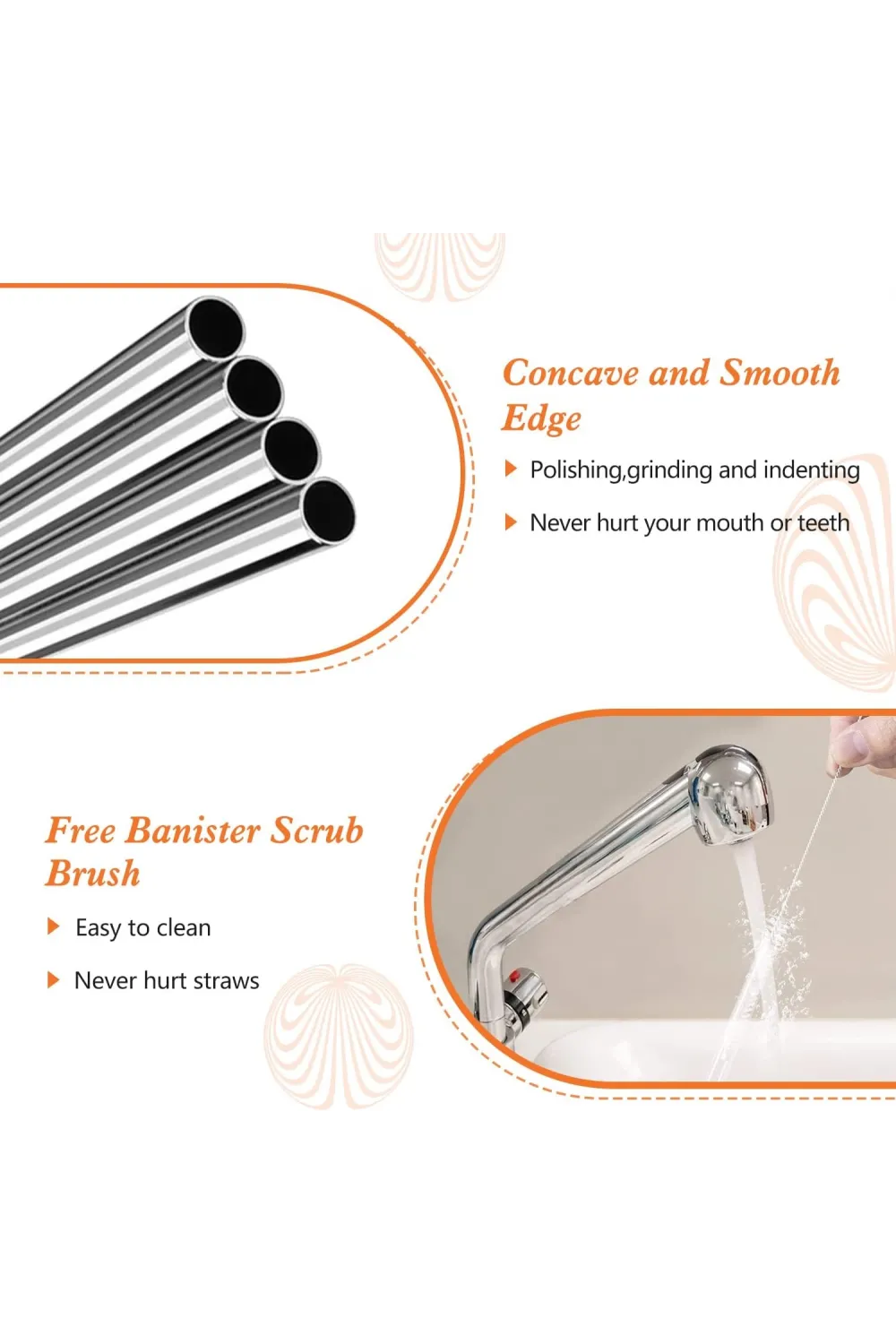 Ekstra Uzun Paslanmaz Çelik Pipet Seti – 3 Parça (Eğri + Düz + Fırça)