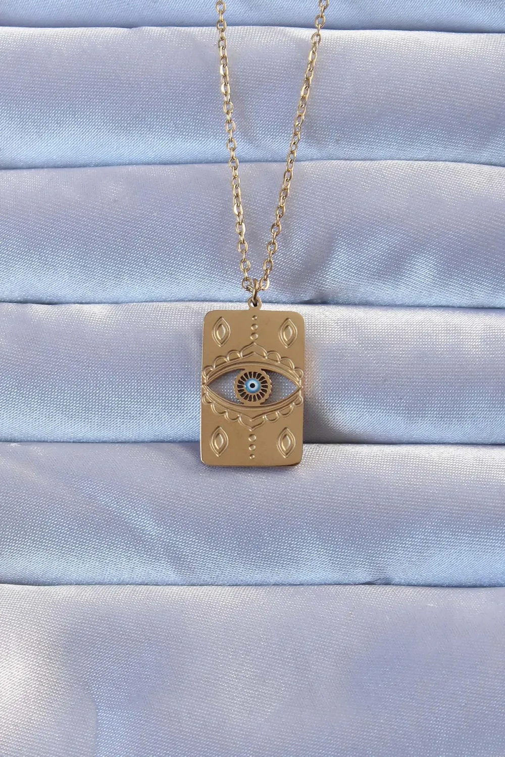 ietaks™ 316L Altın Renk İşlemeli Nazarlı Vintage Kolye