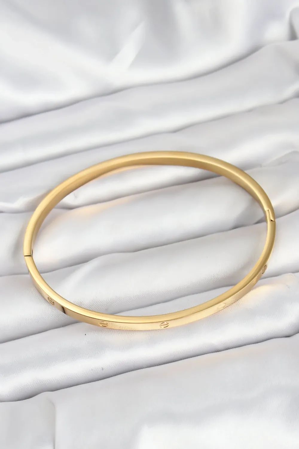 ietaks™ 316L Çelik Gold Renk 65 mm İnce Kadın Kelepçe Bileklik