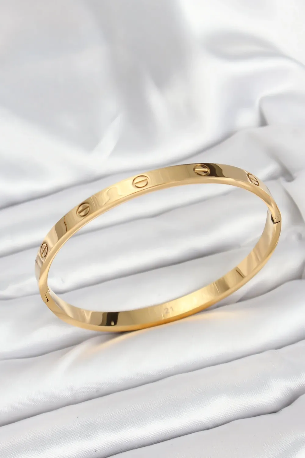 ietaks™ 316L Çelik Gold Renk 65 mm Kadın Kelepçe Bileklik