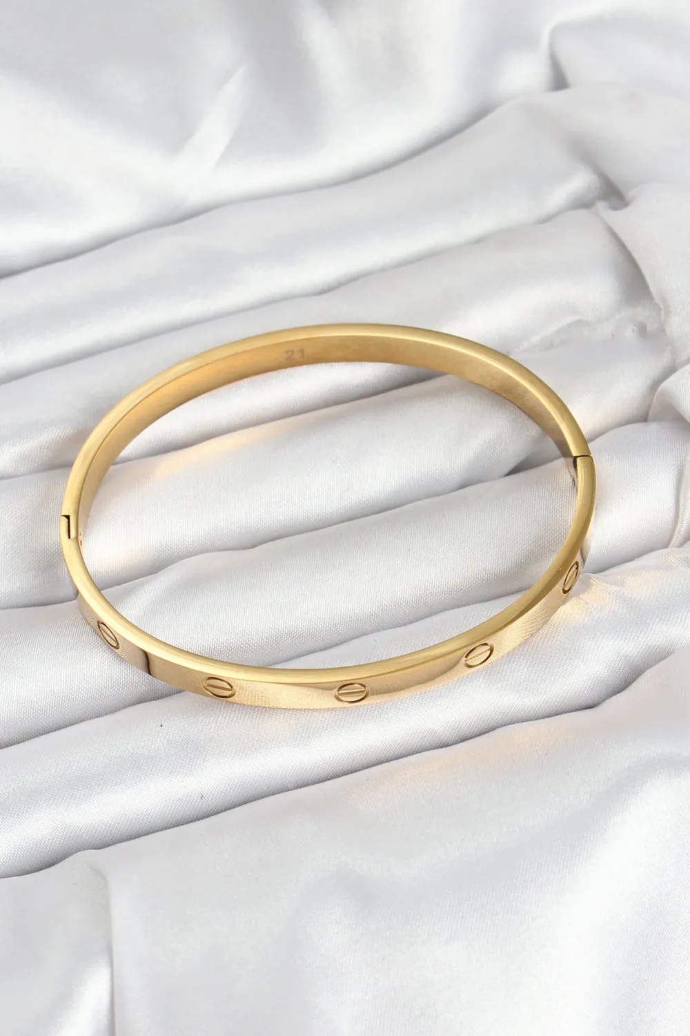 ietaks™ 316L Çelik Gold Renk 65 mm Kadın Kelepçe Bileklik