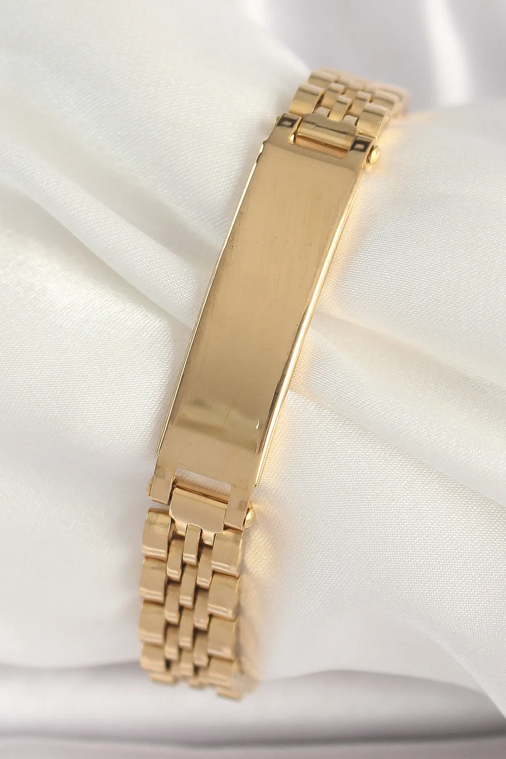 ietaks™ 316L Çelik Gold Renk Zincir Künye Model Erkek Bileklik