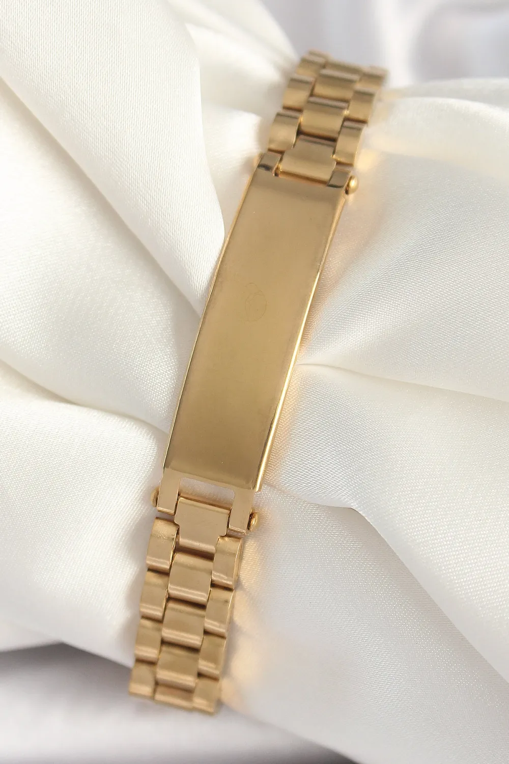 ietaks™ 316L Çelik Gold Renk Zincir Künye Model Erkek Bileklik