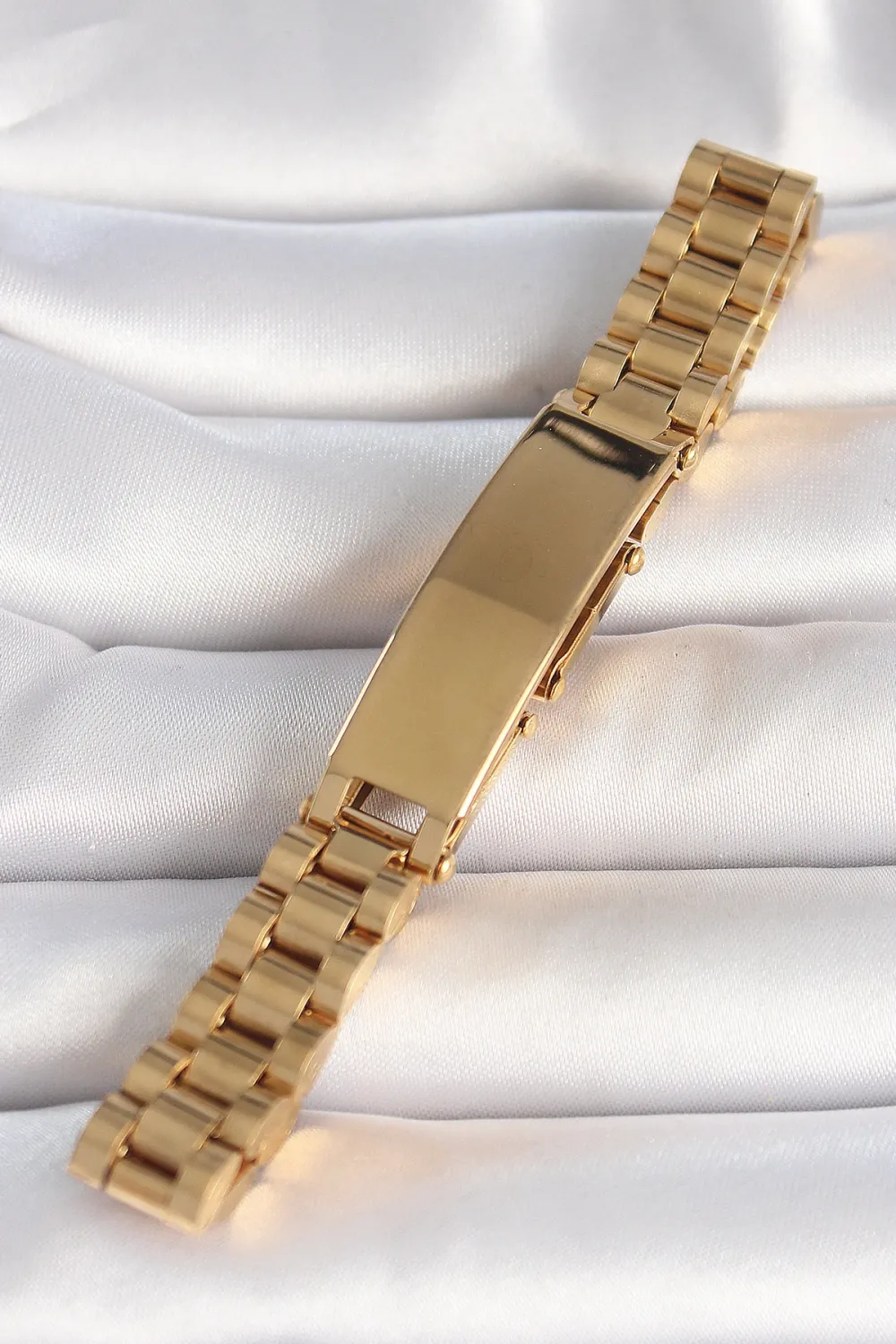 ietaks™ 316L Çelik Gold Renk Zincir Künye Model Erkek Bileklik