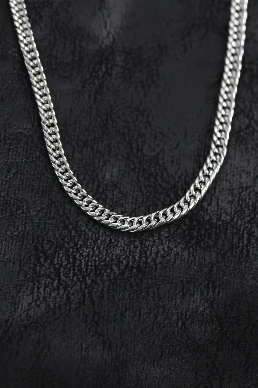 316L Çelik Gümüş Renk Curb Model Zincir Erkek Kolye