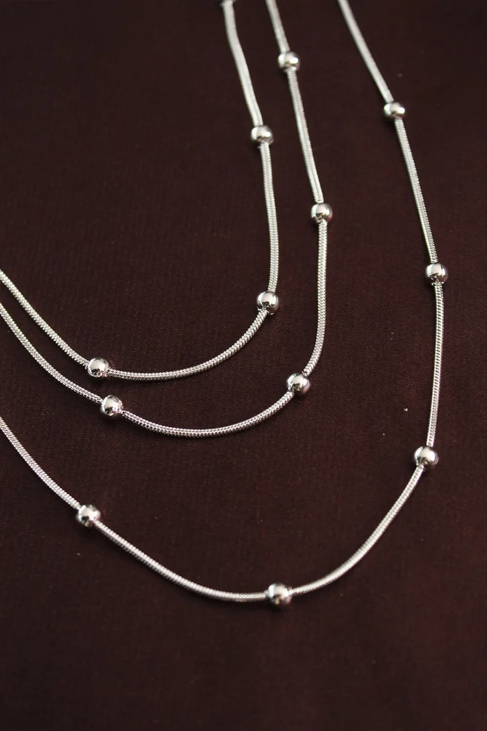 ietaks™ 316L Çelik Gümüş Renk Minimal Topçuk Model Çoklu Kolye