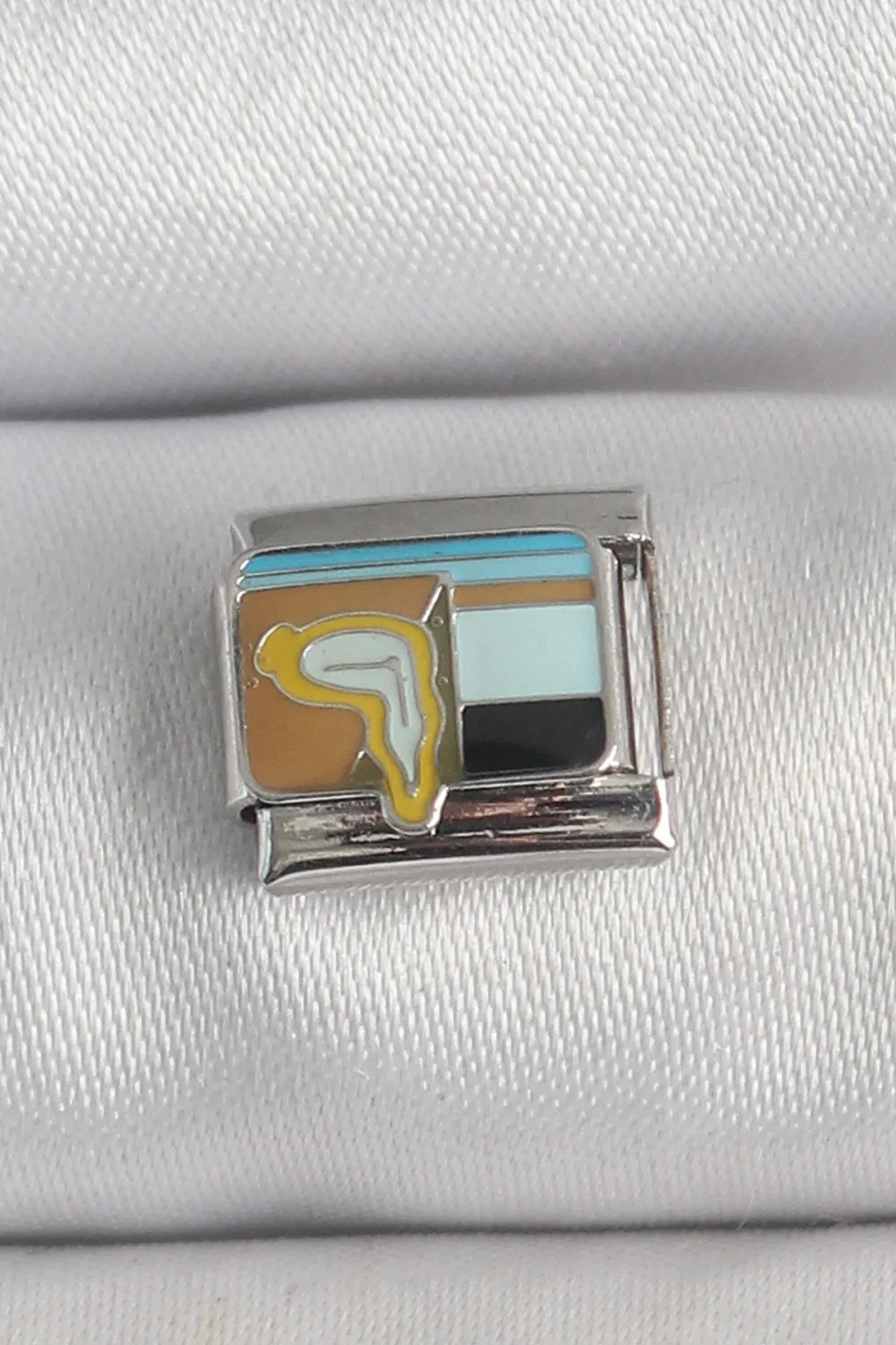 ietaks™ 316L Çelik Gümüş Renk Renkli Portre Model Nomination Charm